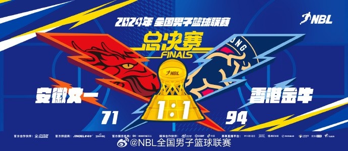 NBL總決賽G2：安徽文一71-94不敵香港金牛 大比分1-1戰平